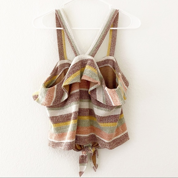 Madewell | Texture & Thread Striped Tie Front Tank - Picture 3 of 7